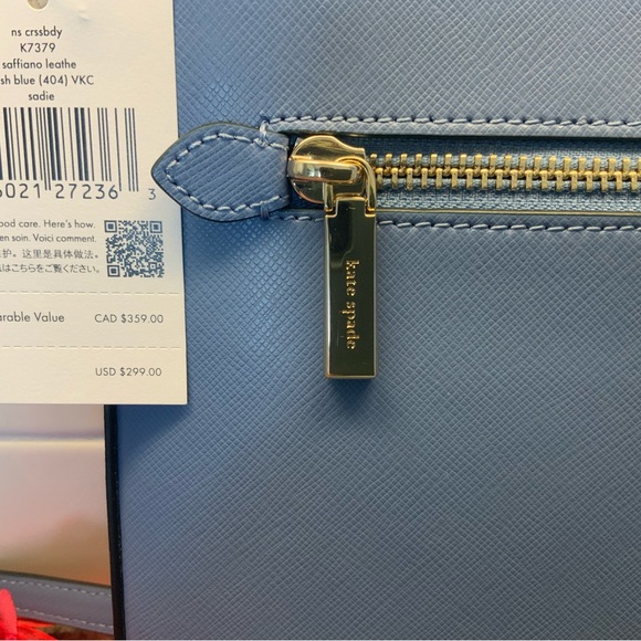 🔥NWT Kate Spade🔥crossbody Sadie in fresh blue spring color. Saffiano leather. - Picture 4 of 13